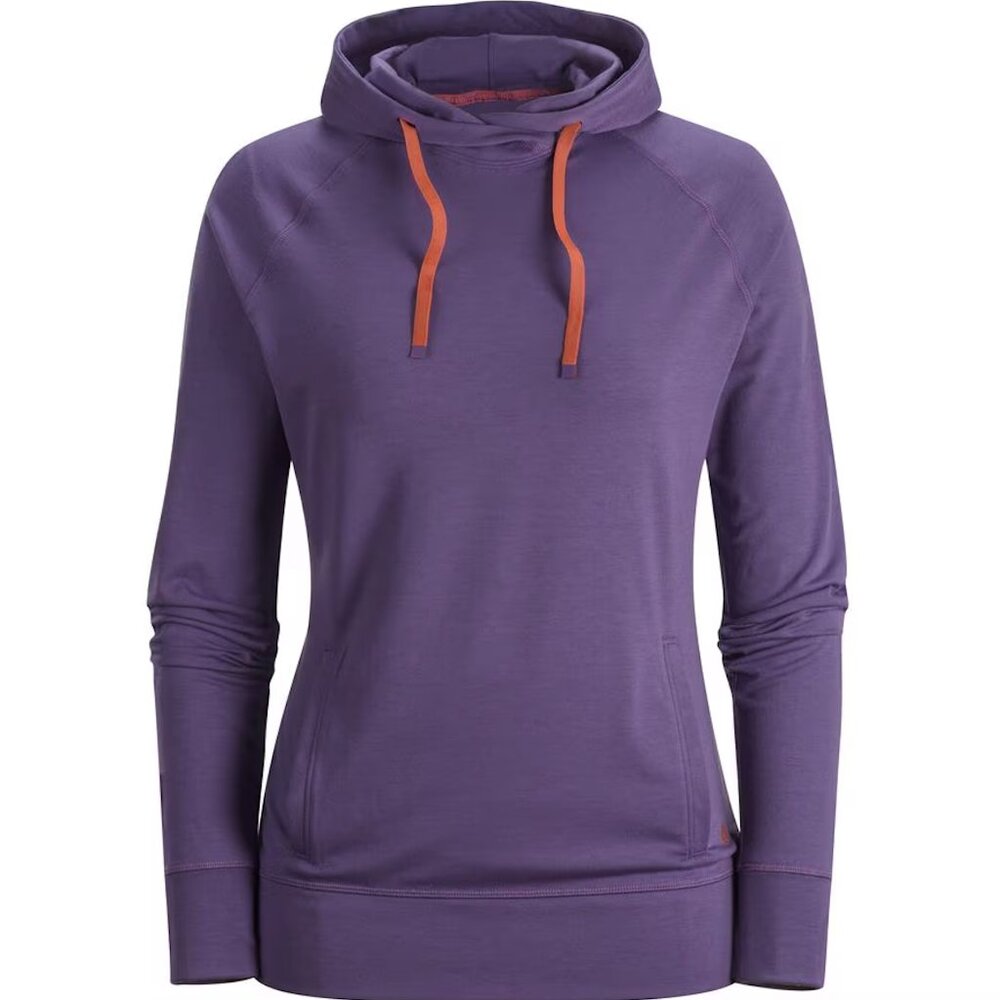 Black Diamond Purple Pullover Hoodie with Orange Drawcords